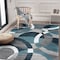 World Rug Gallery Contemporary Abstract Circles Soft Area Rug 3'3'' x 5' Blue 105BLUE3X5 - alternate 2